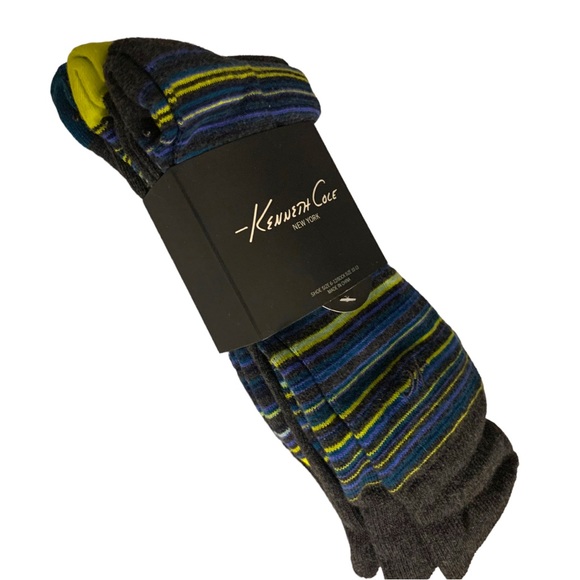 NWT Kenneth Cole New York Striped Thick Dress Sport Socks 10-12 - Picture 4 of 5